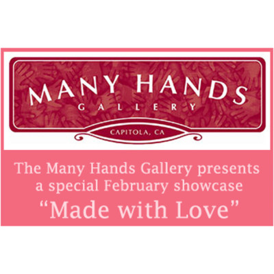 Artwork with logo for Many Hands Gallery Show: Made with Love 2011