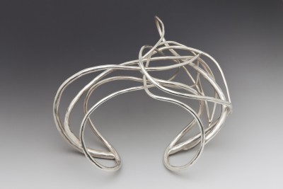 Silver wire freeform bracelet by Simon