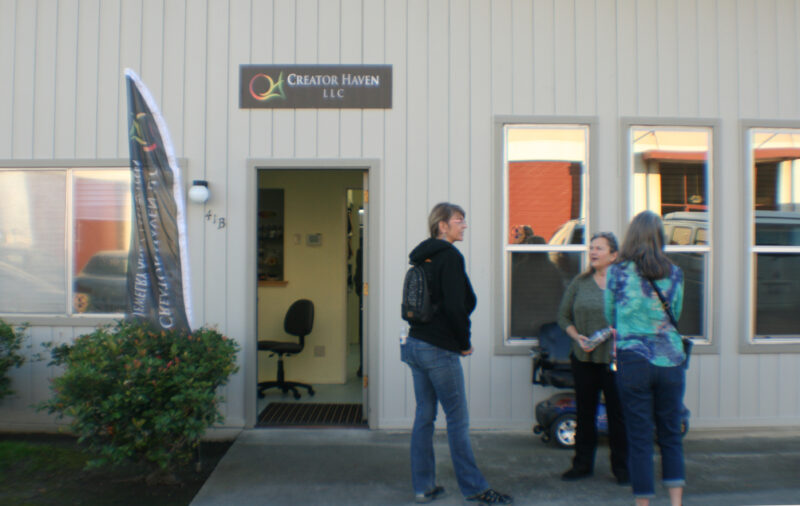 external view of the front door of Creator Haven LLC a location where people create metal art and glass art